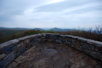 The observation platform on Hawksbill Mountain, the highest point in Shenandoah National Park, elevation 4,050 feet.