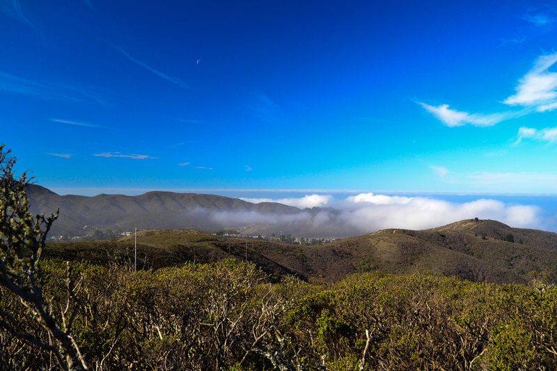 Fog burns off the Bay Area on a beautiful day.