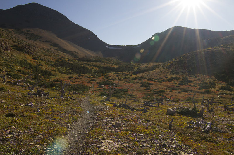 View from bowl looking up to Firebrand Pass