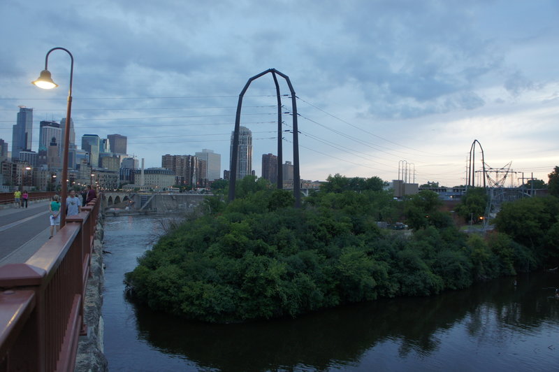 The Minneapolls terminus at Stone Arch Bridge.