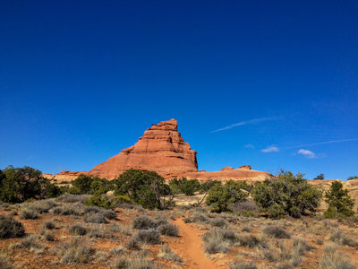 A giant monument along the trail.