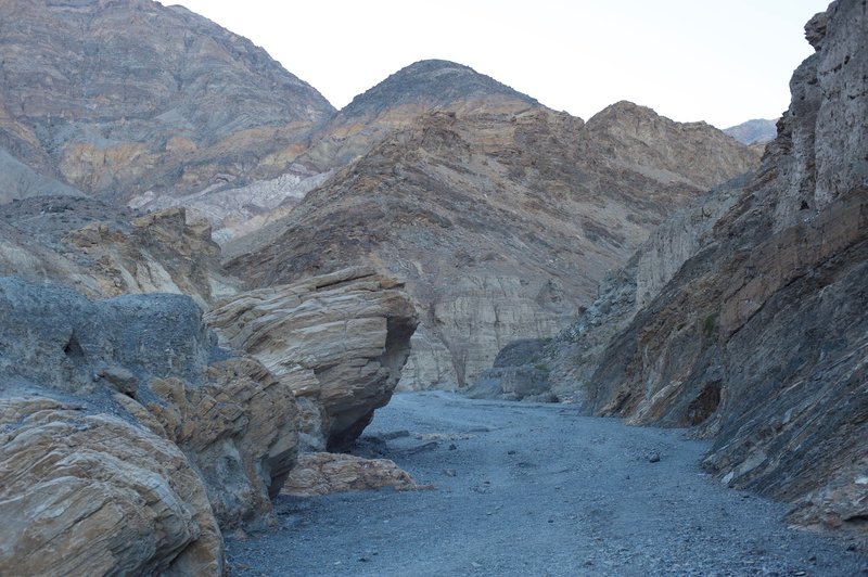 Most people turn around after the first set of narrows, although the trail continues further up the canyon. A majority of the trail is a gravel wash that makes the trail relatively easy.