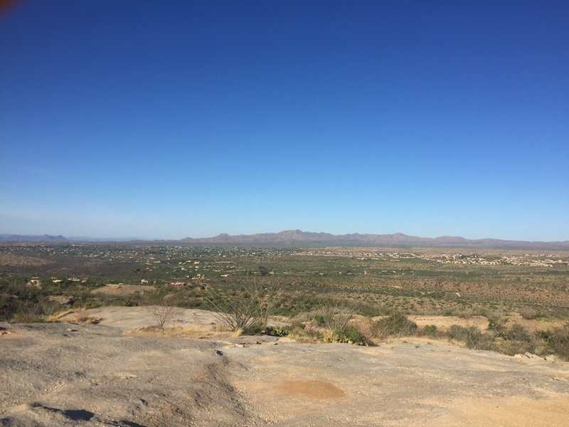 This is your view when descending. Tortolita Mountains in the distance.