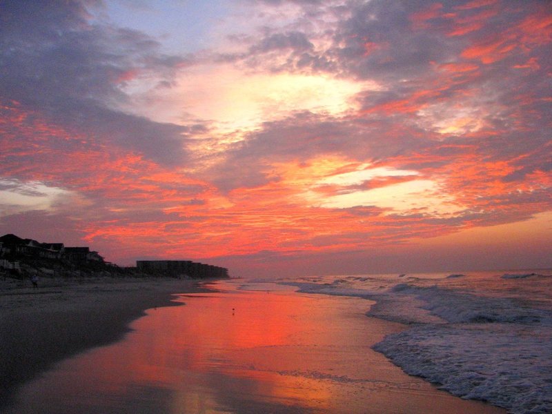 A glorious sunrise on Topsail Island, MST Segment 15B. Photo by PJ Wetzel, www.pjwetzel.com.