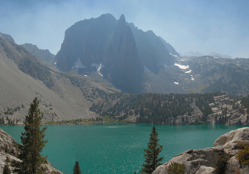 Temple Crag and Big Pine Lakes Second Lake.