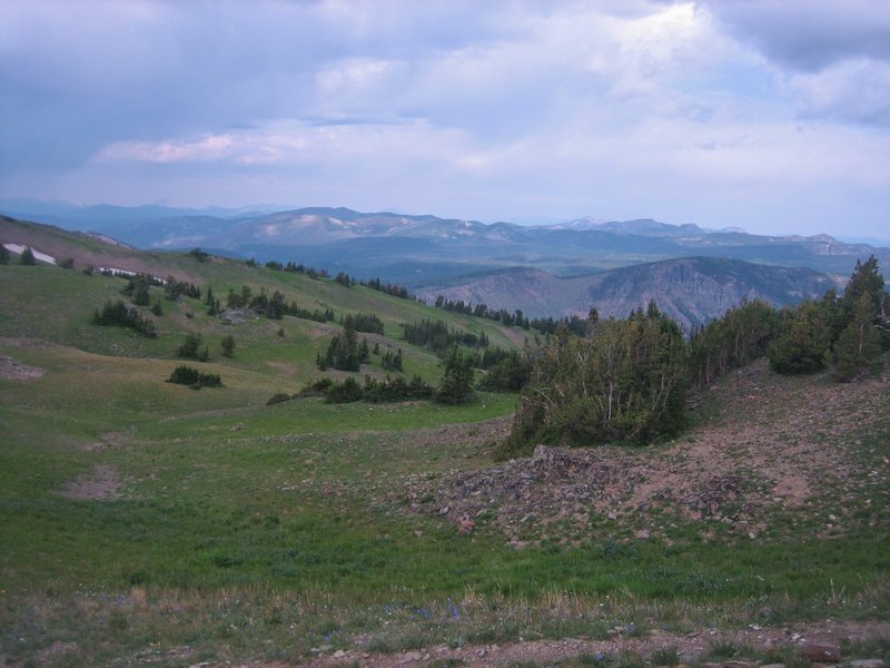 Looking northwest from Electric Divide toward Sportsman Lake.