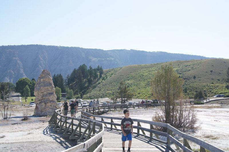 Mammoth Hot Springs boardwalk.