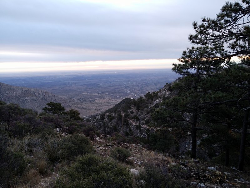 View looking NE from the backcountry campground on the peak.