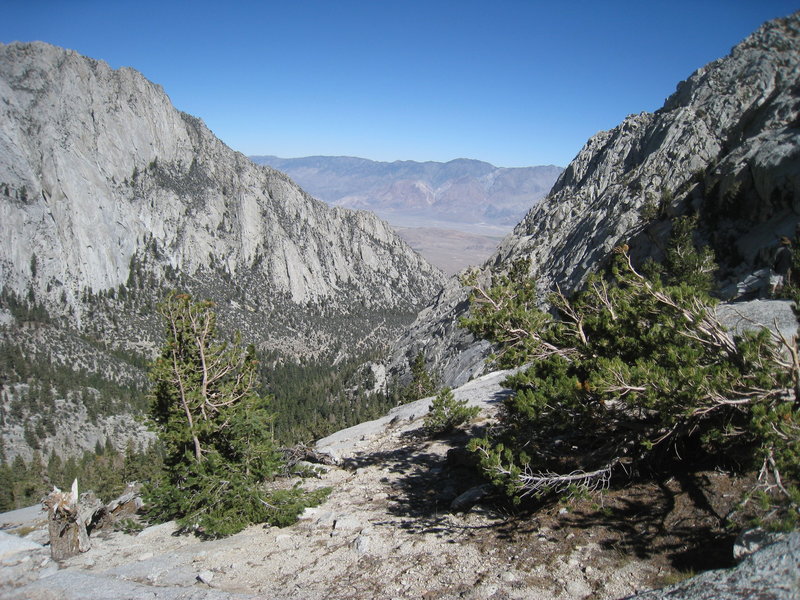 A brief pass in the mountains give a view from the Mt. Whitney Trail.