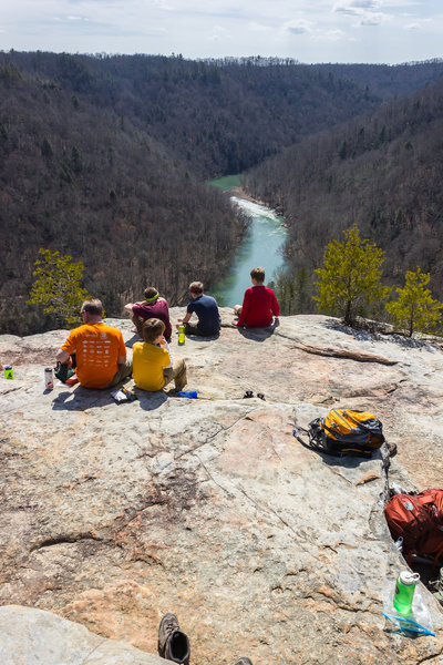 Enjoying the lookout over the Big South Fork Cumberland River.