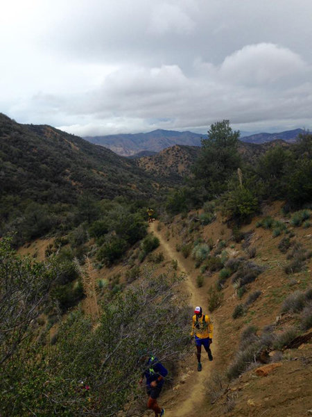 View to the north and west out Lockwood Valley with storm clouds building.