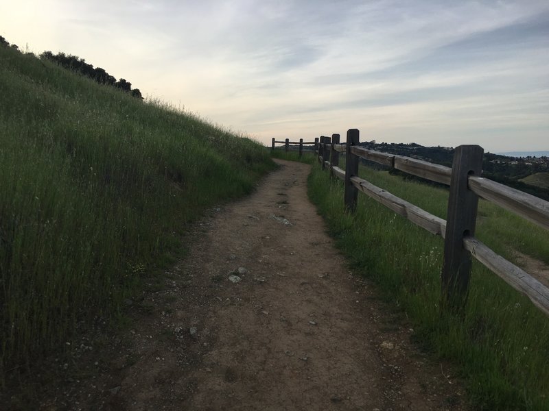 The trail climbs from the Serpentine Trail