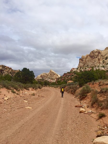 Approaching the trailhead and parking area for 4WD/AWD high clearance vehicles.