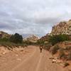 Approaching the trailhead and parking area for 4WD/AWD high clearance vehicles.