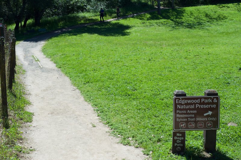 The Sylvan Trail starts just up this trail in the picnic area.