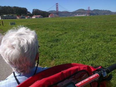 Looking out to the Golden Gate Bridge.