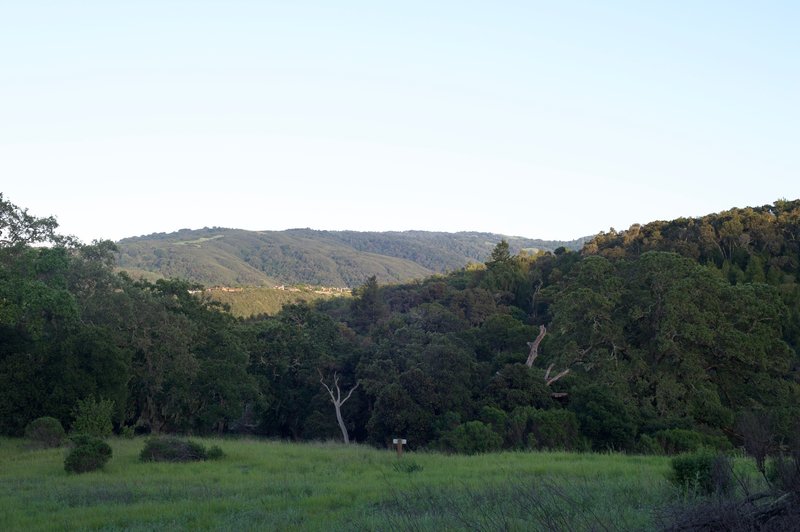 Views of the surrounding hills in the evening.