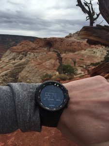 Elevation 5574' after cresting the bend and viewing Cassidy Arch for the first time.