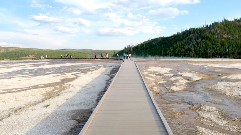 Walkway at Grand Prismatic Spring.