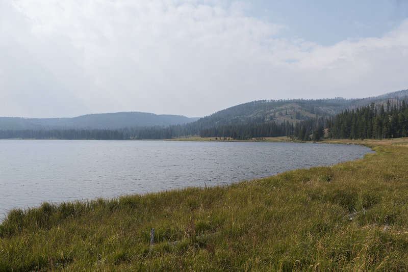 Looking northwest across Grebe Lake.