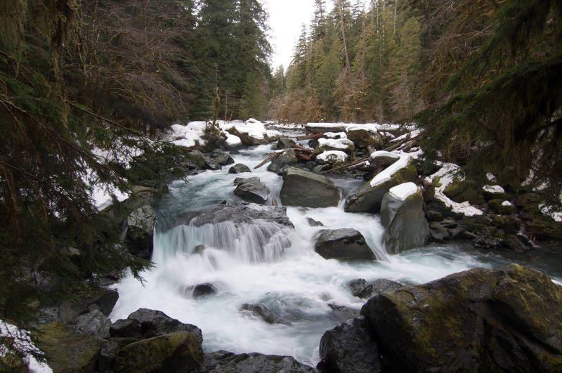 The scenic river by the campground.