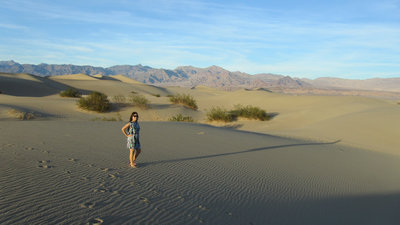 Exploring the dunes.