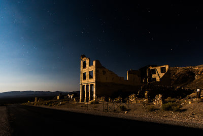 The ghost town at dusk.