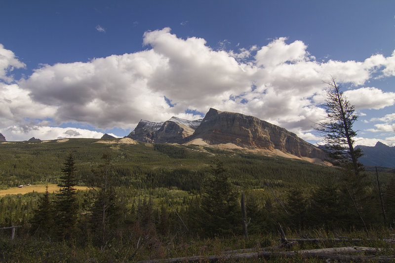 Looking east to Gable Mountain and the Belly River Ranger Station.