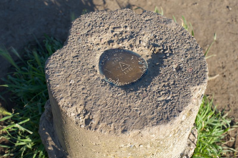 Windy Hill marker at the summit.