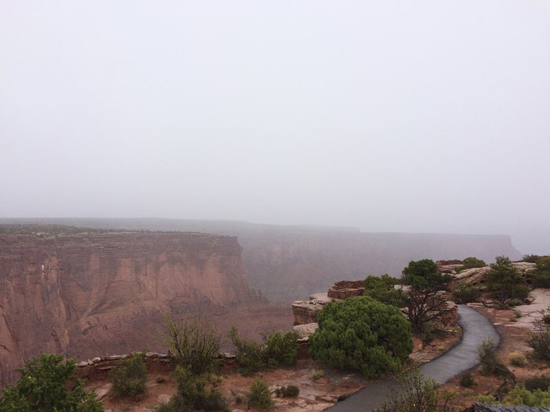 Great trail - A bit windy. The weather is much different from the valley below. Wonderful views. The trail is paved in some places, slick rock in others and hard to find in a place or two