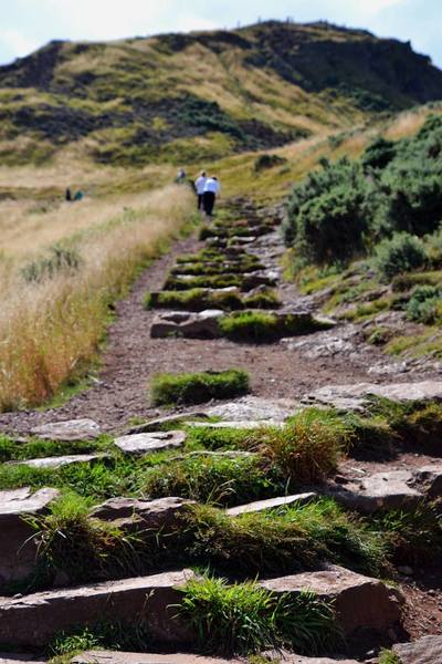 Oasis from the crowded streets of Edinburgh on the trails of Arthur's Seat, an ancient volcano