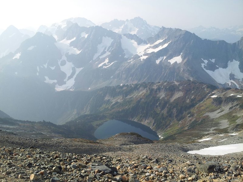 North of Doubtful Lake, looking down at the water from oh-so-far above. This shot still makes my heart beat faster because of the exposure and height.