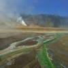 Colorful thermal runoff channels in the Porcelain Basin.