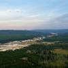 Sunset from the Lookout over the Upper Geyser Basin (on Mystic Falls Loop hike).