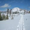 Sheepeater Ski Trail skiing toward Bunsen Peak.