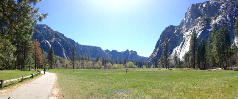 Valley floor looking west bound on a beautiful blue sky day