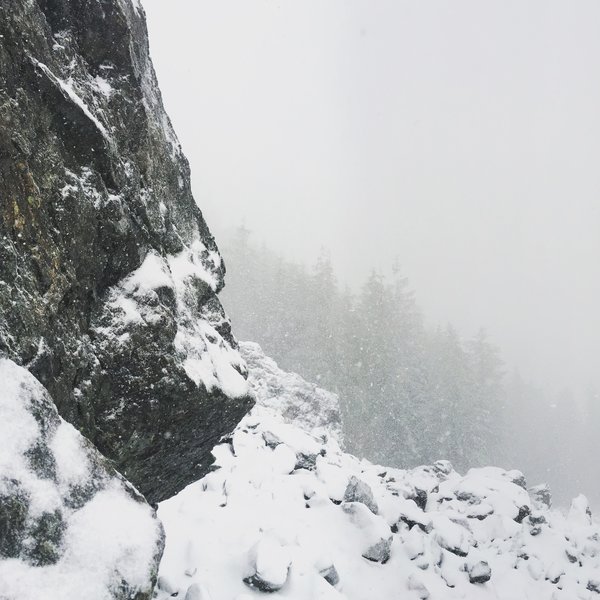 Snowy Mt. Si on a winter day.