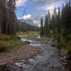 Looking up Pebble Creek at Cutoff Mountain.