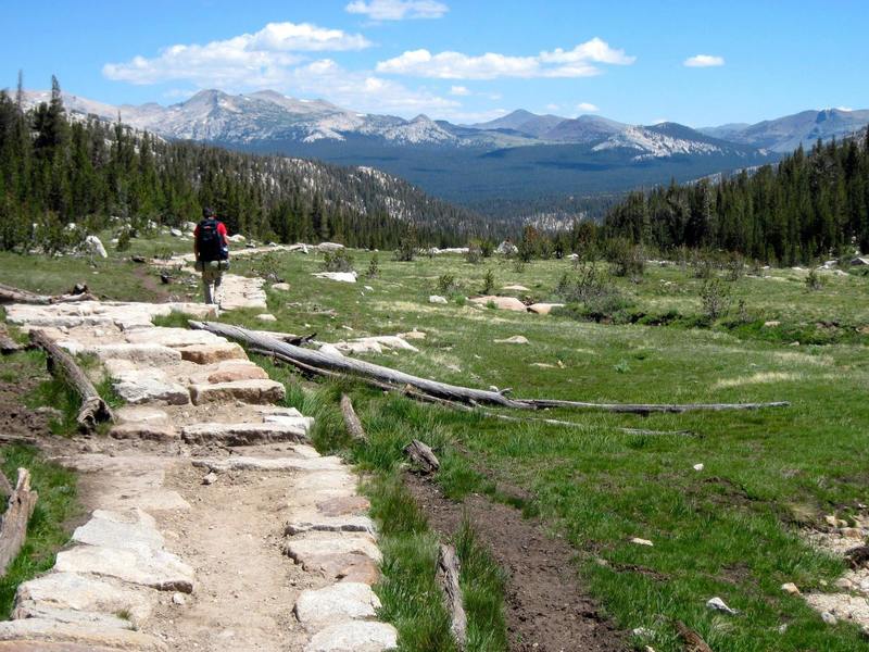 Hiking Rafferty Creek trail back to Tuolumne Meadows