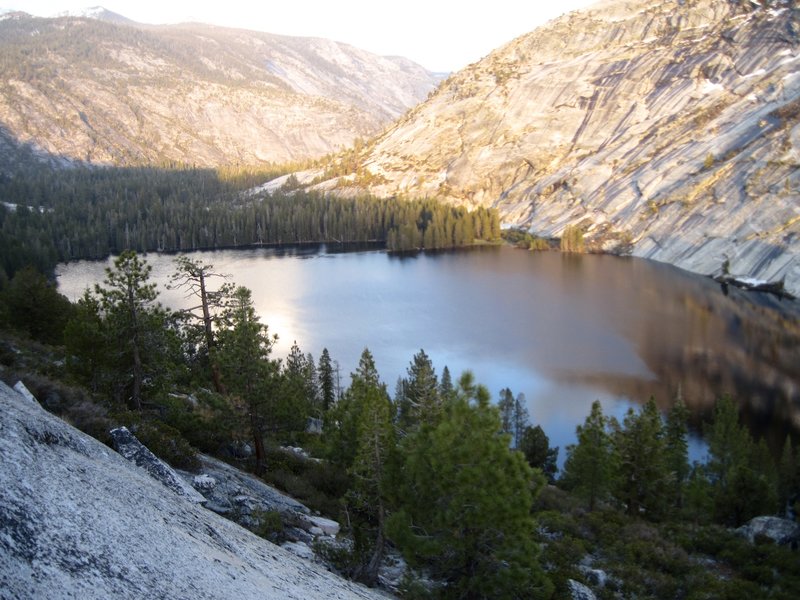 Merced Lake at dusk.