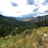 Looking southwest down the Slough Creek drainage from near the top of the Soldiers Trail.