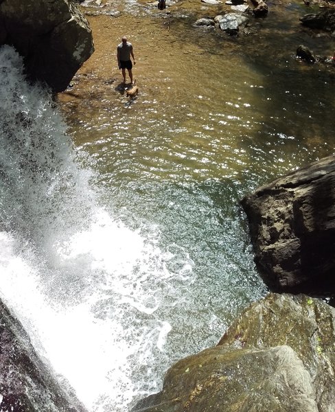 From the top of Kilgore Falls looking down into the water below.