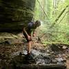 The waterfall on the access trail to the Bluffs Campsite is a worthwhile detour on hot days. And the downhill is steep and fast!