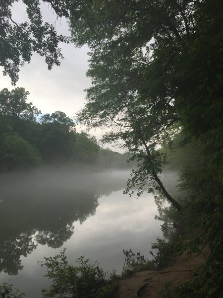 Morning mist along the river heading from JB 4.