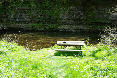 End of the trail at the river.