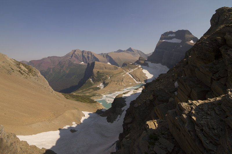 View from the Grinnell Glacier Overlook along the Garden Wall