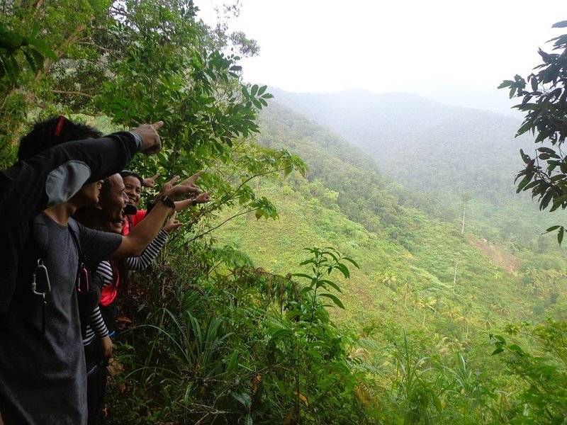 Pointing at the summit of Mt. Hamiguitan.