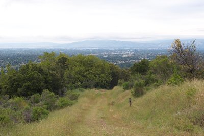 The high point of the trail offers a great view of the San Jose area and mountains beyond.