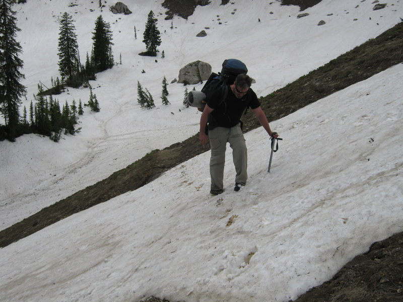 Climbing up to Marion Lake.