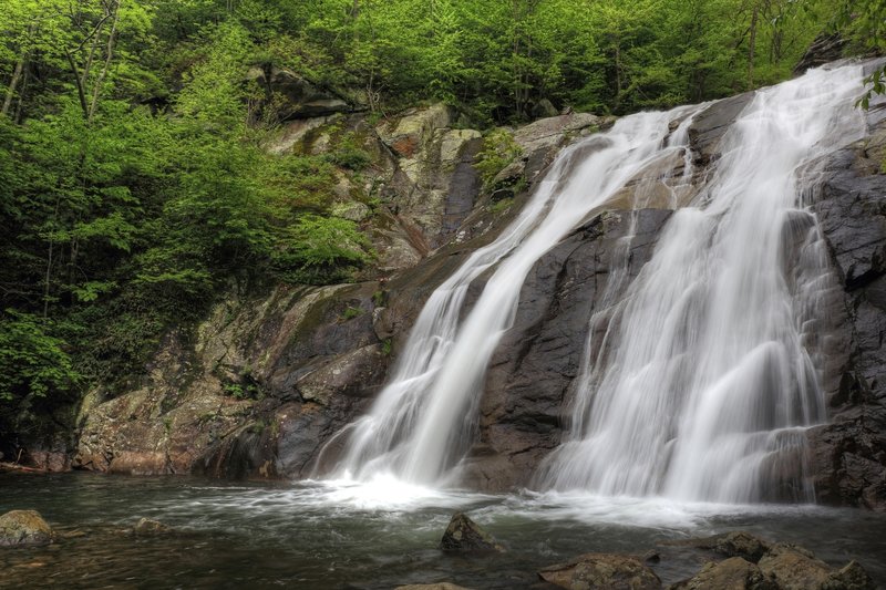 The lower falls of Whiteoak Canyon (the 6th of 6 waterfalls).